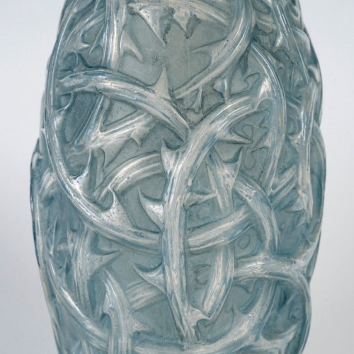 1921 René Lalique - Vase Ronces Cased blue patina - 