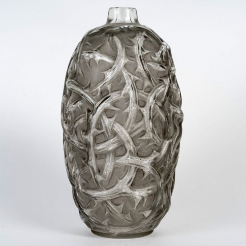 1920 René Lalique - Vase Ronces patiné gris - Art Déco