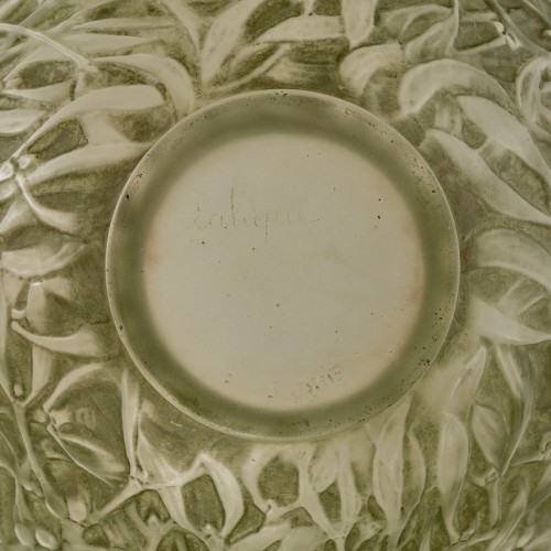 1920 René Lalique - Vase Gui patiné vert - Art Déco