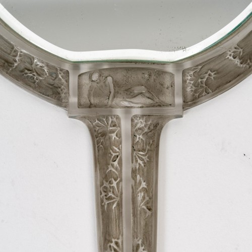 20th century - 1912 René Lalique - Hand Mirror Narcisse Couche