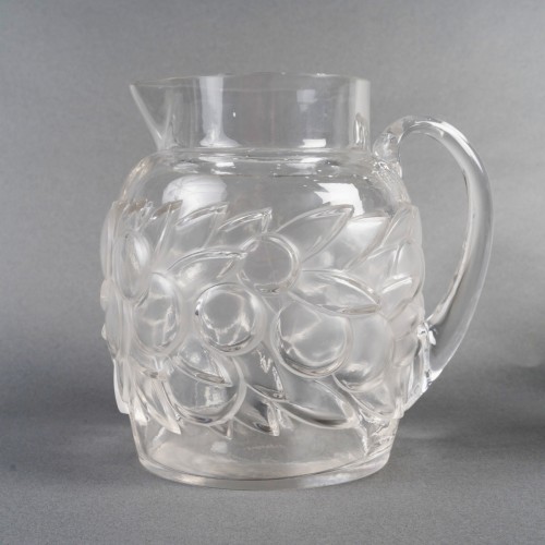 1931 René Lalique - Set  Blidah Glass - 6 Glasses, 1 Decanter, 1 Tray - Art Déco