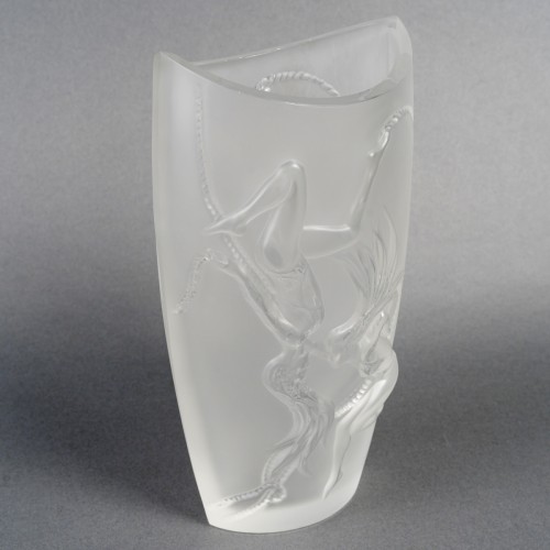 Glass & Crystal  - Lalique France - Vase &quot;Cordes&quot; 