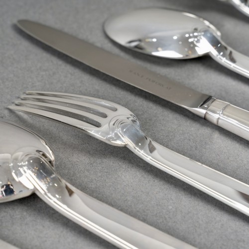 Antiquités - Jean Puiforcat - Art Deco Cutlery Flatware Set Normandy Silver Metal - 92 P