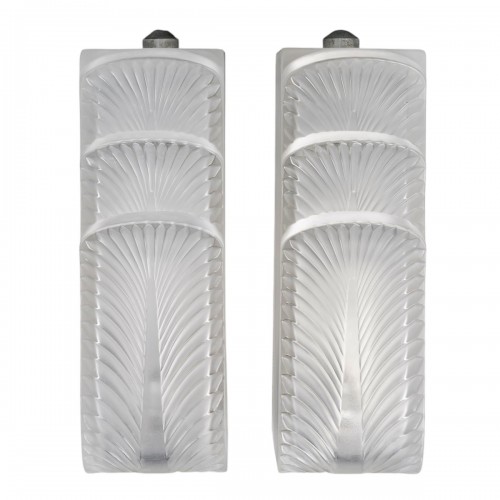 1935 René Lalique - Pair Of Art Deco Sconces Wall Lights Languedoc