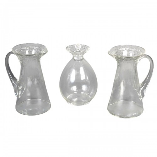 1932 René Lalique - 2 Brocs et 1 Carafe Art Déco Fleur