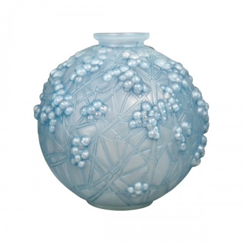 1924 René Lalique - Vase Druide Opalescent Blue Patina