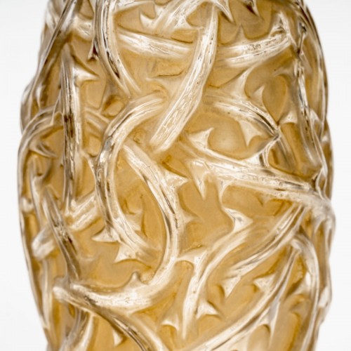 Verrerie, Cristallerie  - 1920 René Lalique - Vase Ronces Patiné Sépia