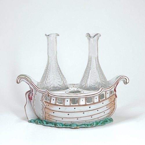 18th century Strasbourg earthenware cruet stand - Porcelain & Faience Style Louis XV