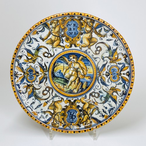 Two Urbino majolica tazzas - Seventeenth century (1638 and 1646) - Porcelain & Faience Style Renaissance