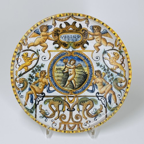 Two Urbino majolica tazzas - Seventeenth century (1638 and 1646) - Renaissance