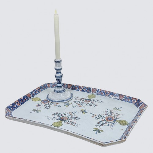 Porcelain & Faience  - Rouen earthenware cabaret table top - Eighteenth century