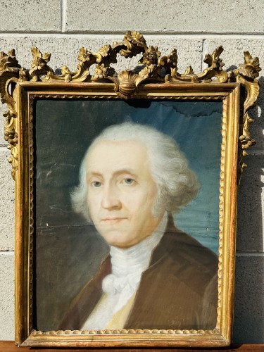 Portrait de George Washington, École américaine XVIIIe - Tableaux et dessins Style 