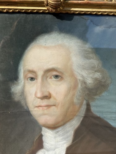 Tableaux et dessins Dessin, Aquarelle & Pastel - Portrait de George Washington, École américaine XVIIIe