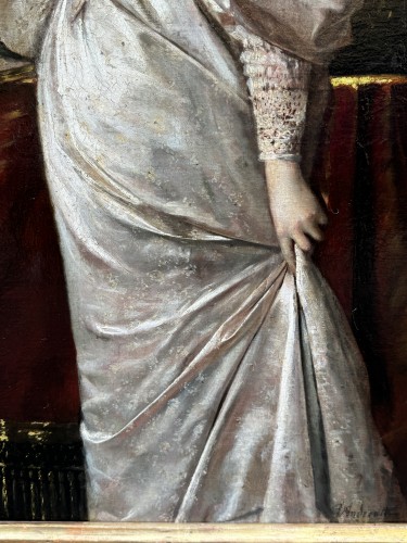 Antiquités - Andreotti Federico (1847-1930 ) -  Jeune femme à l'éventail