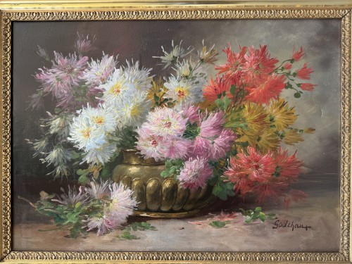 Godchaux Emile (1860-1938) - Paire de compositions florales - Tableaux et dessins Style 