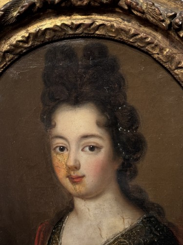 Portrait de jeune princesse, école française du 17e siècle - Tableaux et dessins Style 