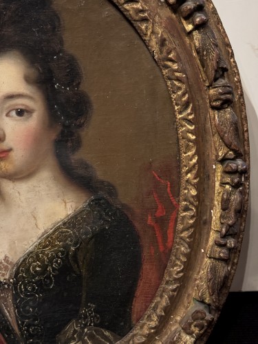 Portrait de jeune princesse, école française du 17e siècle - Blue Antique - Enzo Gironi 