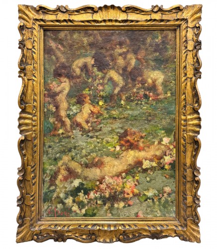 Vincenzo Irolli (1860 - 1949)  - Jeux de putti