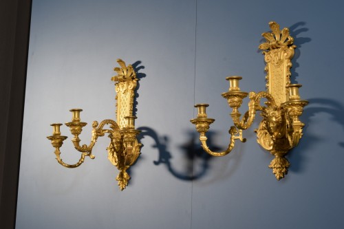  -  Pair of French 19th Century Gilt Bronze Sconces