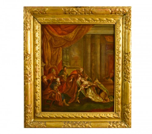 Esther’s fainting before Ahasuerus, French school  of the 18th century