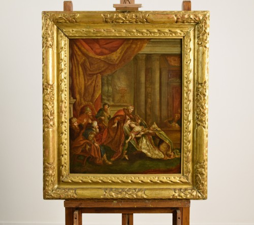 L’évanouissement d’Esther devant Assuero, école française du 18e siècle - Tableaux et dessins Style 