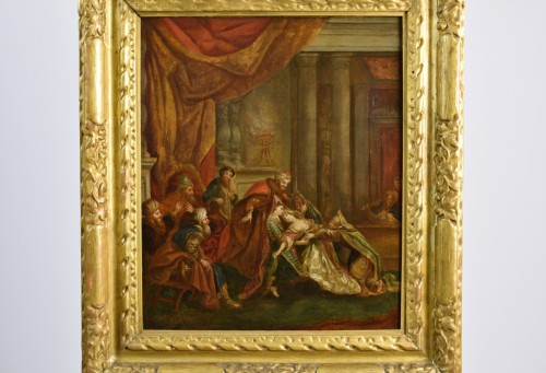 Tableaux et dessins Tableaux XVIIIe siècle - L’évanouissement d’Esther devant Assuero, école française du 18e siècle
