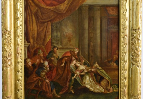 Esther’s fainting before Ahasuerus, French school  of the 18th century - 