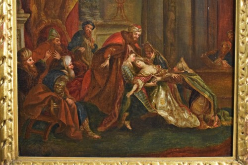 18th century - Esther’s fainting before Ahasuerus, French school  of the 18th century