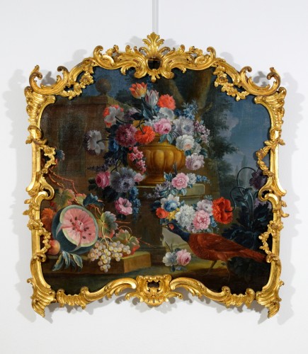 Michele Antonio Rapos (1733-1819), Nature morte de fleurs et de fruits - Tableaux et dessins Style 