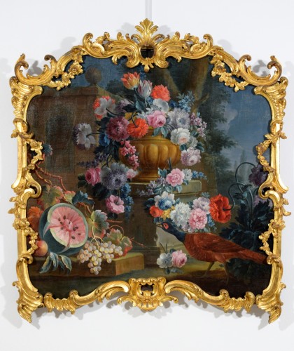 XVIIIe siècle - Michele Antonio Rapos (1733-1819), Nature morte de fleurs et de fruits