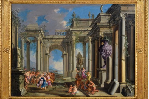 Antiquités - Pair of Architectural Capriccio by Alberto Carlieri (1672 - 1720) 