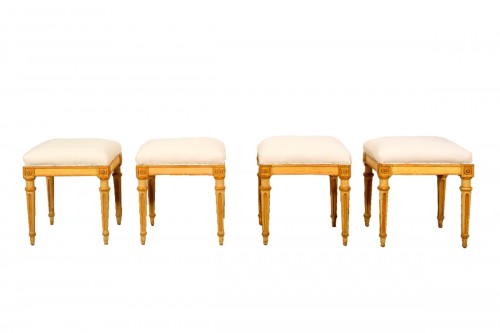 18th century, Four Italian Lacquered Wood Stools 