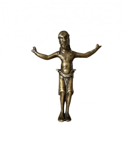 Romanesque bronze Christ. Mosan, circa 1200