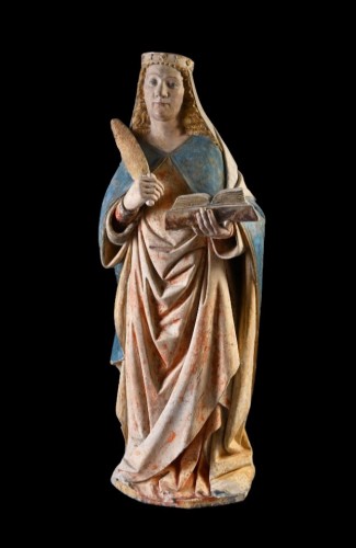 Limestone sculpture of Saint Barbara. Burgundy, late 15th century - 