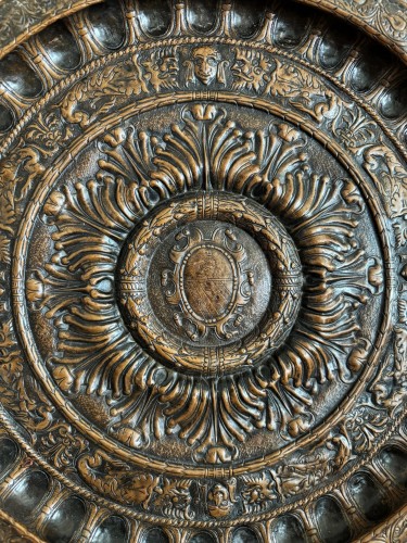 16th century Venetian embossed copper dish - 