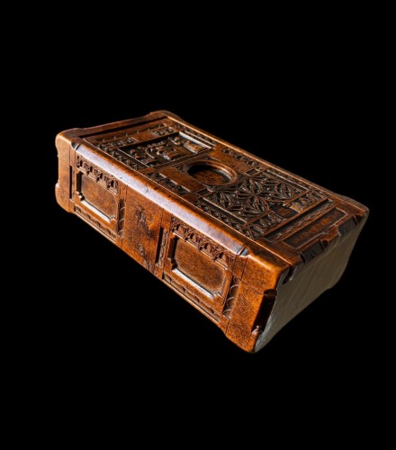 Religious Antiques  - Early 16th century Late gothic fruitwood wedding box