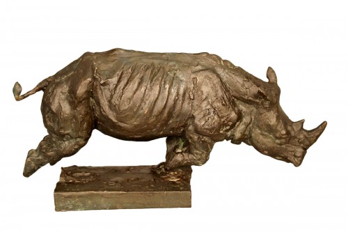 Rhinocéros en bronze