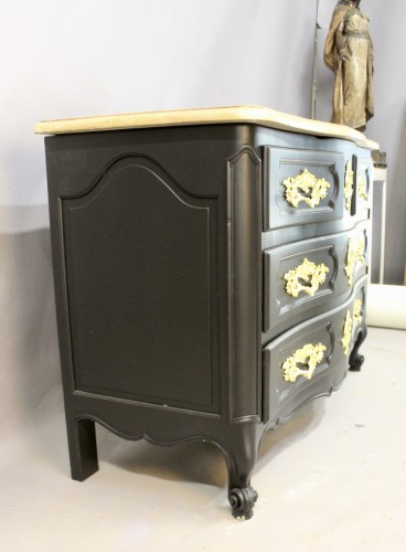 Mobilier Commode - Commode Galbée Finition Laquée Noir