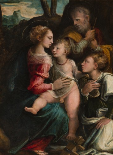 Biagio Pupini (Vers 1504 -1551) Sainte Famille avec Sainte Catherine