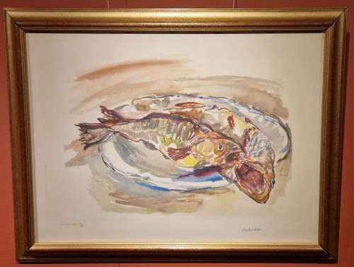 Poissons 1979 - Oskar KOKOSCHKA (1886 - 1980) - Tableaux et dessins Style 