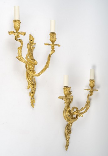 A Pair of Wall - Lights in Louis XV Style - Lighting Style Napoléon III