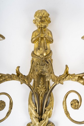 Paire d'appliques d'époque Louis XVI  - Luminaires Style Louis XVI