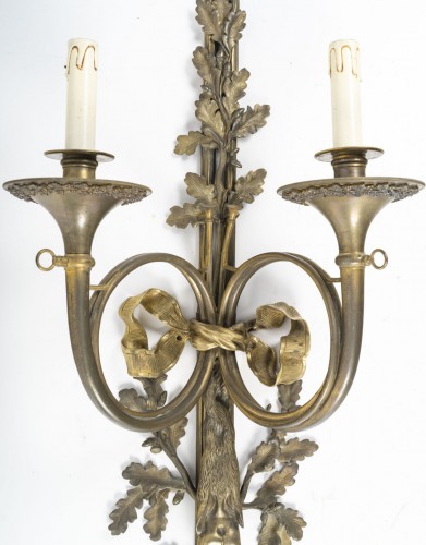 ALarge  Pair of Bronze Wall- Lights in Louis XVI Style - 