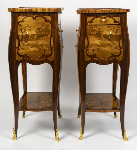 19th century - A Pair of Bedside Tables in Louis XV Style.