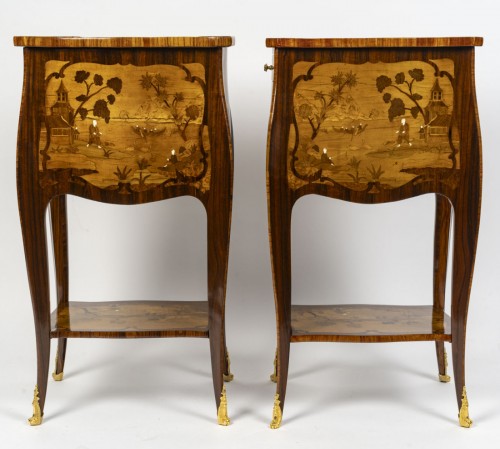 A Pair of Bedside Tables in Louis XV Style. - Napoléon III