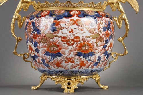 Objet de décoration Cassolettes, coupe et vase - Importante coupe-vasque Imari, montée bronze doré