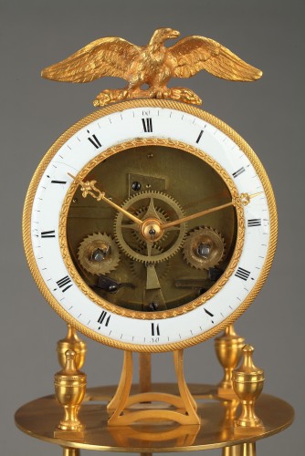 Pendule squelette en bronze doré - Horlogerie Style 