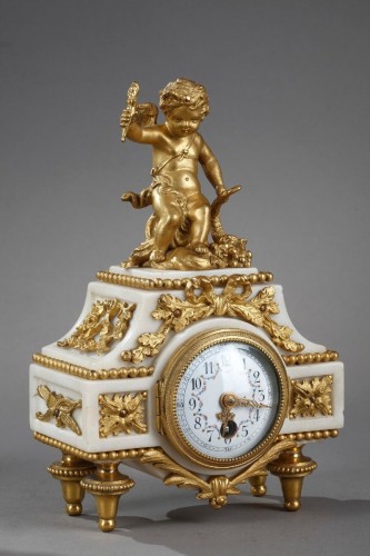 Petite pendule en marbre et bronze - Napoléon III