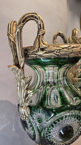  - Paire de vases Médicis en Cristal Benito et bronze