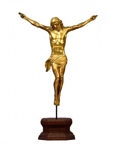 Italian renaissance Gilt bronze figure of cristo morto